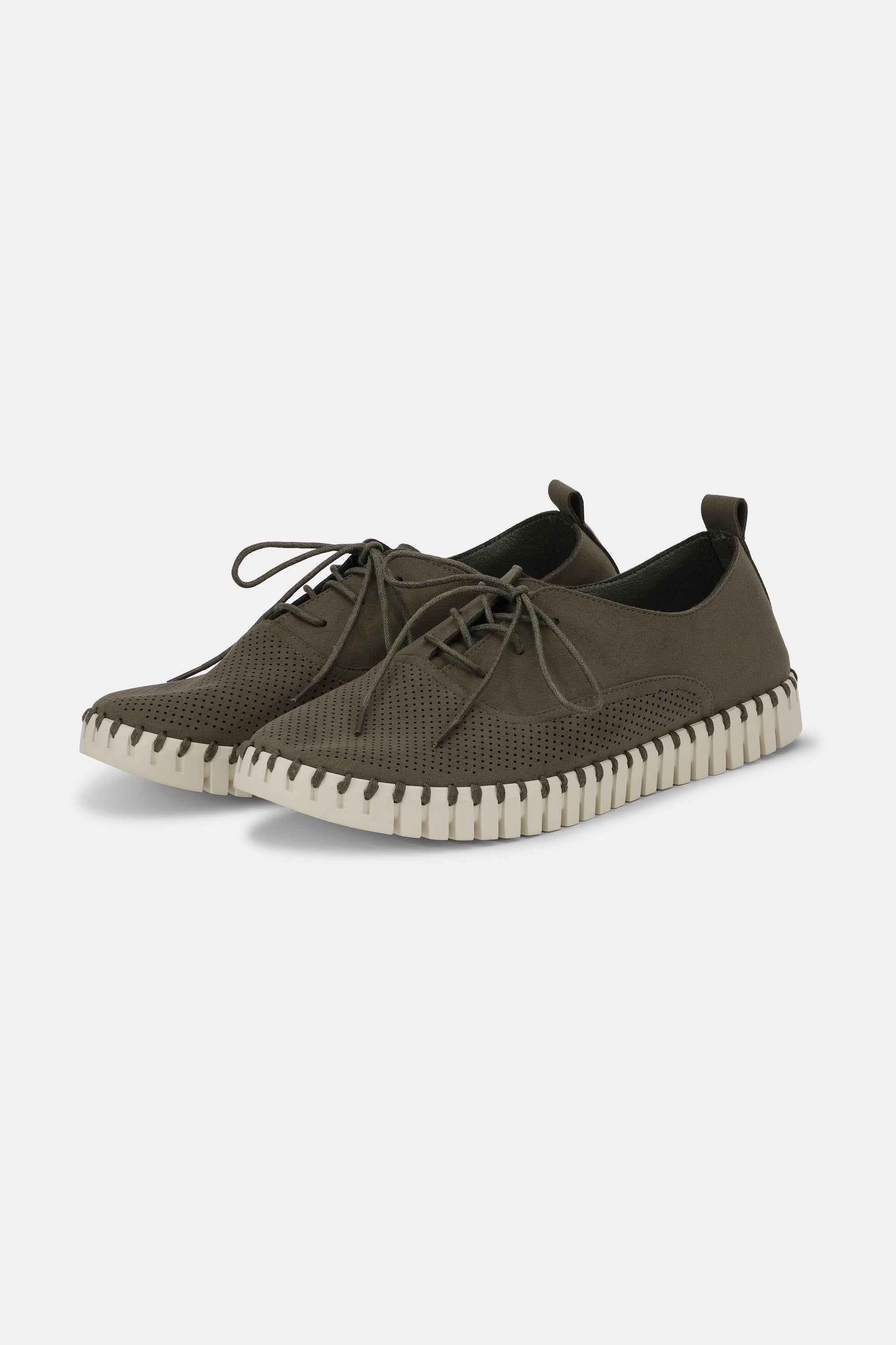 Herresko Med Lisser - Deep Olive Pearled Ivory